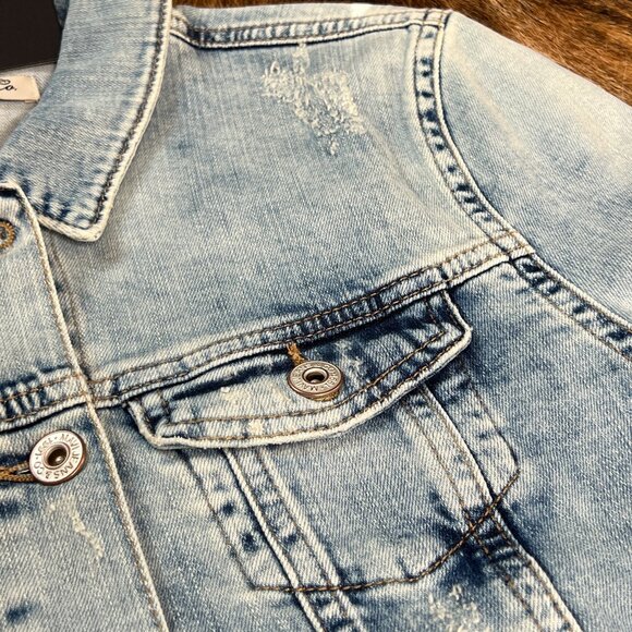 NWT Women's Mavi Samantha Denim Designer Jean Jacket Bleach Vintage - Medium - Picture 5 of 14